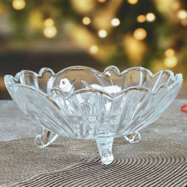 Salad bowl with legs d-23.5cm h-10.5cm in a package 002 GD